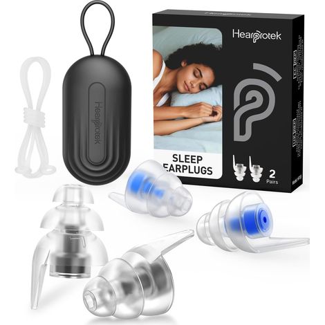 2paires Bouchon d'oreille pour dormir 36dB,bouchons doreilles sommeil anti bruit ronflement-Réutilisables et confortables protection auditive bouchons d'oreilles silicone concert moto avion (1/5)