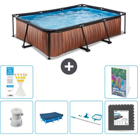Exit-toys Piscina Exit Rectangular - Efecto madera - 300x200x65 cm - 7-piezas  S337 (1/5)