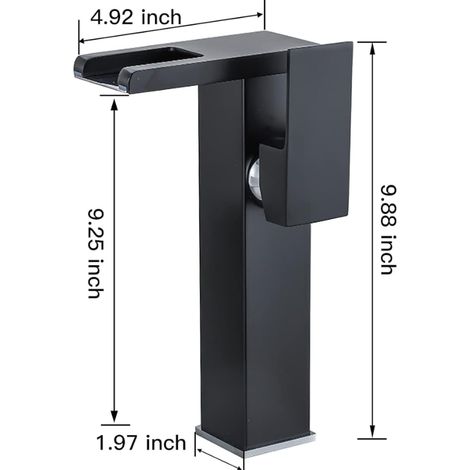 Rubinetto da bagno nero con illuminazione a cascata a LED, 3 colori, maniglia singola, lavabo a foro singolo, montaggio su piano, WC alto - ALTRO (1/4)