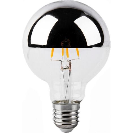 Bombilla Decorativa LED Globo G125 con Espejo - Luz Cálida 3000K, 8W