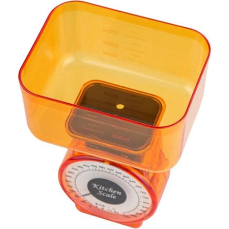 Balance Cuisine Mécanique Orange en Plastique 1kg Facile à Ranger pour (1/5)