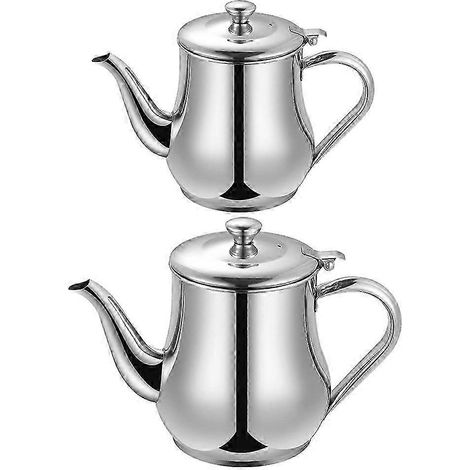 Pot à huile filtrant en acier inoxydable, lot de 2 récipients de cuisine avec filtre à mailles fines et bec verseur pour la friture, rangement facile à verser 7,3 x 6,9 x 10,8 cm (1/5)