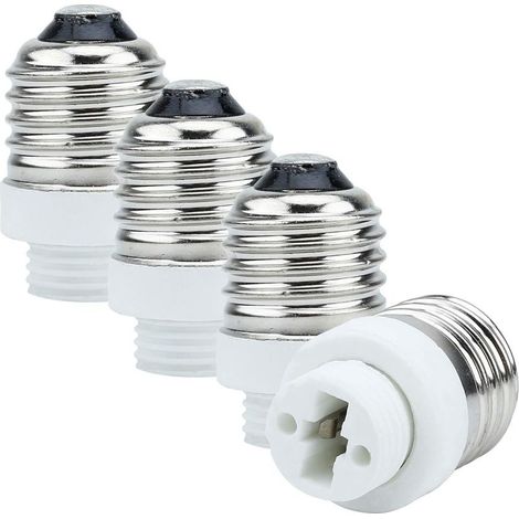 4x Douille de Lamp Adaptateur E27 à G9 en BLANC - Jeu de 4 reformatage convertisseurs pour douille de lampe pour ampoules à incandescence, LED, halogène, lampes économiques (1/5)