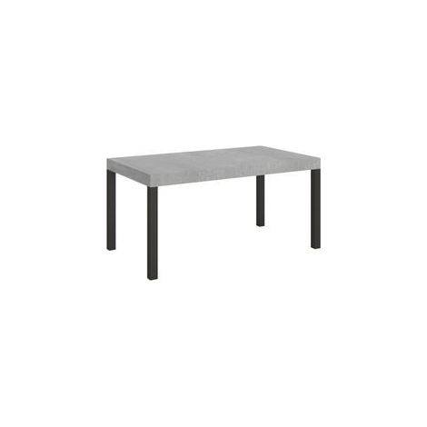 Table rectangulaire extensible bois gris ciment 6 à 20 places L 160 à 420cm Karry-Support 4 pieds (1/5)