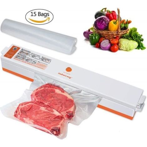 Scellant à vide, Machine sous Vide, 15 Vacuum Sealer Sacs Appareil de Mise Sous Vid Ménage Alimentation Automatique Système (1/4)