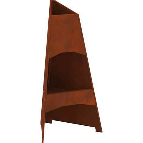Braise Marron 50 x 50 x 95 cm Acier patiné (1/5)