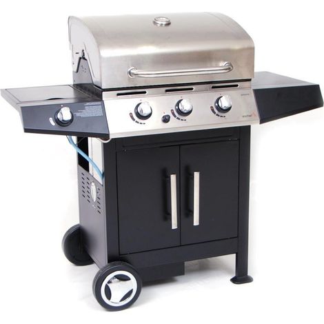 BARBECUE GAS PIETRA LAVICA 3 BRUCIATORI FORNELLO LATERALE GOLOSONE 3 SALMAR (1/5)