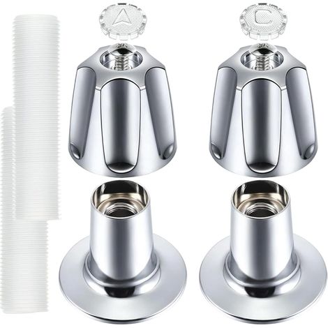 Kit de acabado universal para bañera y ducha, 2 manijas de metal, rosca H de 12 estrías, compatible con Price Pfister Verve. (1/5)