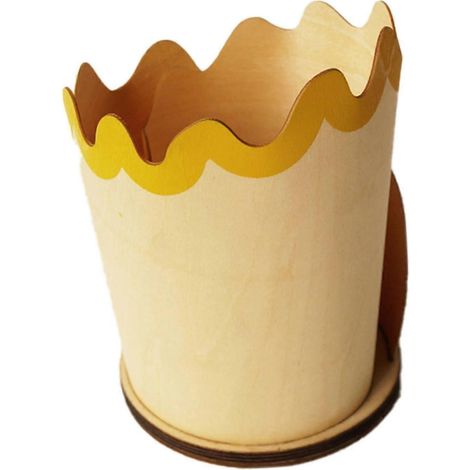 Stiftehalter aus Holz, Aufbewahrungsbox, Tischdekoration, Make-up-Pinselhalter, Büroaccessoire, 10 x 14 cm, Schreibtisch-Organizer-Yellow (1/5)