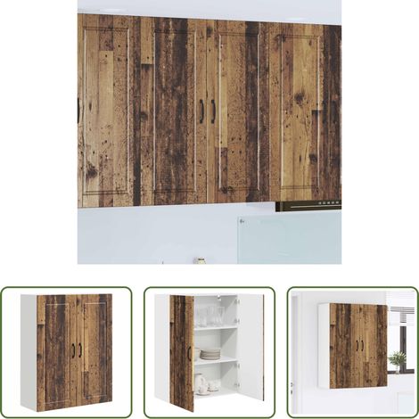 Küchenregal Altholz - Küchenschrank mit Regal Altholz 80 x 31 x 100 cm Holzwerkstoff (1/5)