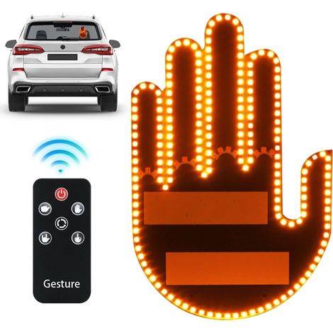 Lumièe LED pou la main et le doigt de la voitue, lumièe LED pou la main et le doigt de la voitue, lumièe LED pou geste de la main, signes LED, lumièe intéieue cool, lumièe pouce (1/3)