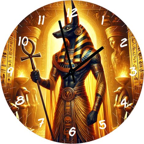 Horloge murale Anubis en verre 29 cm (1/2)