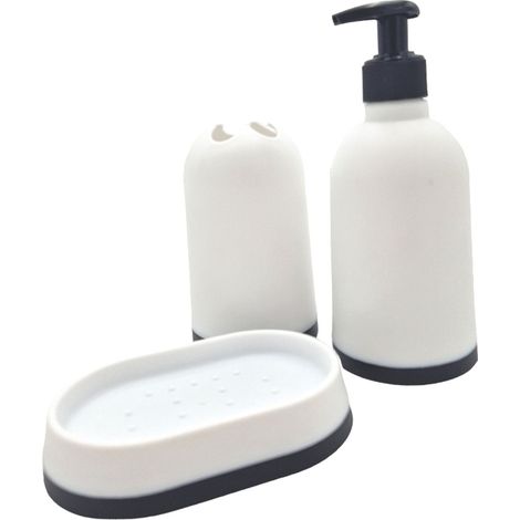 Badezimmer-Set Seifenspender Seifenschale Zahnputzbecher Badaccessoires Badset (1/5)