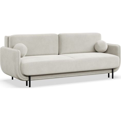 Selsey Ovals – 3-Sitzer Schlafsofa mit Samt, Creme (1/5)