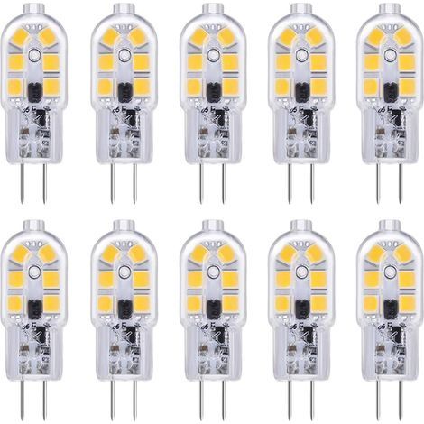 Ampoule Hotte Aspirante G4 LED 12V 2W Blanc Froid 6000K, 200LM, Équivalent Halogène G4 Bi-pin , LED Lampe G4 12V AC/DC pour Camping Car/Hotte Cuisine, non-dimmable, lot de 10 [Classe énergétique A+] (1/5)