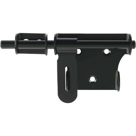 Enowelir Loquets et Verrous Loquet Porte Exterieur, Verrou Porte Coulissante avec Trou pour Cadenas Serrure de Porte Extérieure ou Intérieure, Loquets de Portes 15 CM en Acier Inoxydable Noir (1/4)