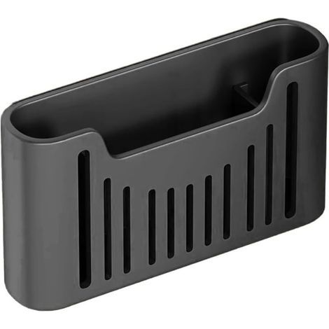 Trash Bag Storage Box, Plastic Storage Shelf, Kitchen Utensil Holder, Sliding Trash Bag Box (Black) (1/4)