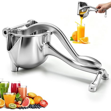 Presse-fruits Manuel, Acier Inoxydable 304, Presse Agrumes Manuel Aluminium Extracteur De Jus Avec Poignée Ergonomique, Anti-corrosion et Robuste, pour Citron, Orange, ou Autres Fruits (1/5)