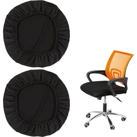 Bardusch Lot de 2 housses de siège pour chaises de bureau, couleur noire, taies d'oreiller élastiques pour chaises, housses de siège d'extérieur, décorations de bar de mariage (1/5)