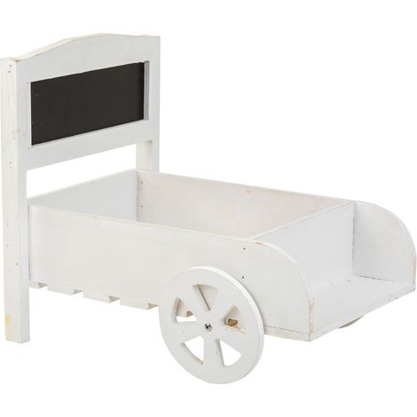 Soporte carro para macetas de madera blanco 38x31,5x24 (1/5)