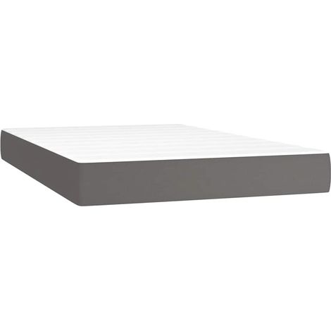 Maison Exclusive - Matelas de lit à ressorts ensachés fermeté moyenne Gris 120x200x20cm Similicuir (1/5)
