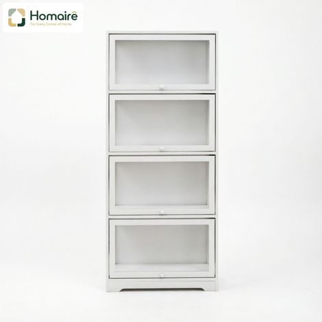 Weiße Aufbewahrungssäulen aus Holz 59 x 30 x 139 cm HOMAIRE (1/5)