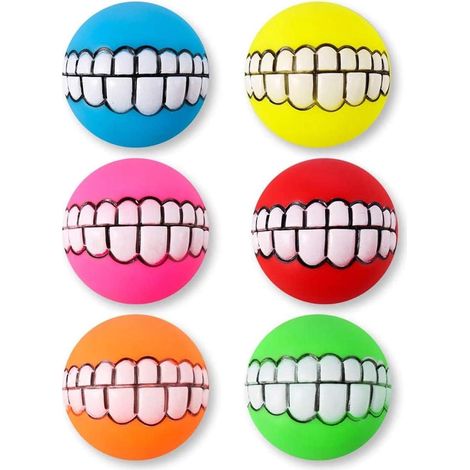 Lot 6 balles chien mâcher, jouet sourire interactif chiots (1/5)