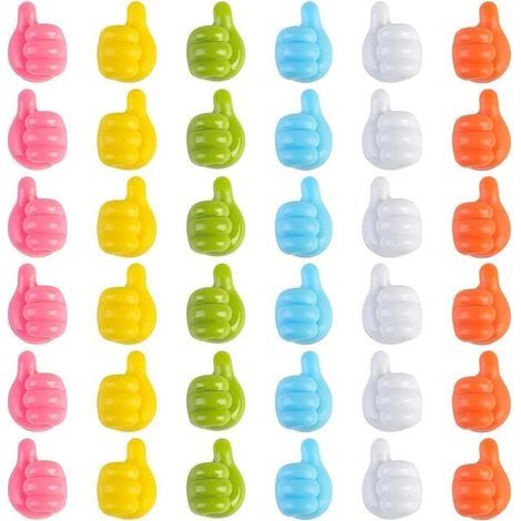 Crochet Mural pour Pouce, 36 Pièce Crochets Muraux en Silicone pour Pouce, Crochets Multifonctions Adhésifs Sans Ongles, Crochets Muraux Auto Adhésifs pour Dortoir Réfrigérateur Porte Mural (1/5)