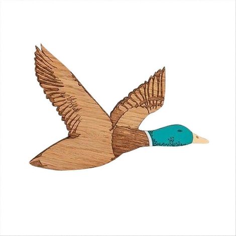 Décoration murale canards en bois (1 pièce) pour chambre, style rustique, sculptés, taille L (1/5)