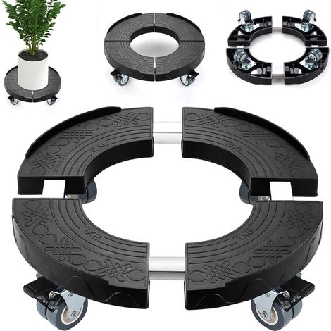 Pflanzenroller RéGlable 38-48cm, Chariot à Fleurs Rond, Support à Roues Pour Plantes 220Kg, Chariot à Plantes Pour ExtéRieur, Sous-Verre Pour Pot de Fleurs Avec Roues, Sous-Verre Rond pour Fleurs (1/5)