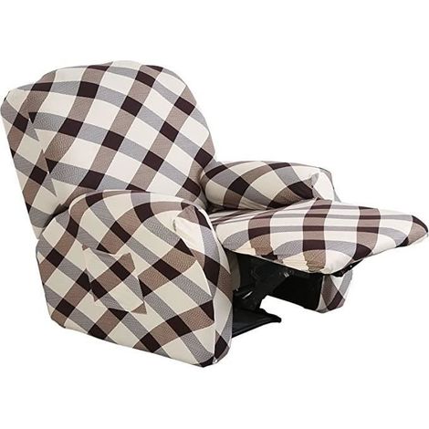 Housse De Fauteuil Relax Extensible,WOVTE Imprimé Housse Fauteuil Relax 4 Pièces Fauteuil Relax Housse Extensible - 18 (1/4)
