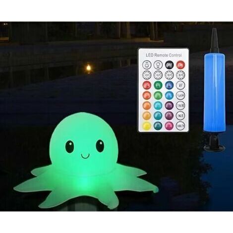 LED Lampe de jardin solaire d'extérieur,Lumière de piscine flottante ,lumière de boule à changement de couleur étanche IP68,Pieuvre gonflable pour piscines,pour/Jardin/Mariage/Plage(1PCS) (1/5)