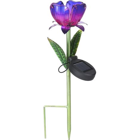 Lampe Solaire En Forme De Fleur - 380 mm - IP55 - 1 LED - Autonome 8 h - Pour Jardin Allée Pelouse Terrasse - 1 Pièce (1/5)