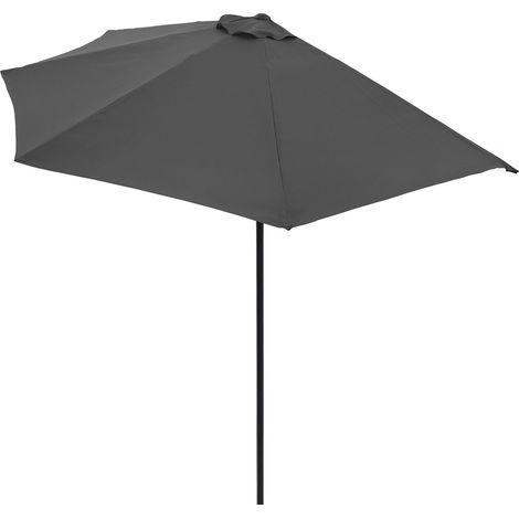 Demi-parasol balcon Ø 270 cm avec manivelle – Protection solaire UV 50+ – Structure acier robuste – Toile hydrofuge – Couleur anthracite – Kingsleeve