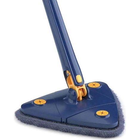Balai de nettoyage triangulaire rotatif à 360°, avec 1 lingette pour sols et plafonds -- (1/5)