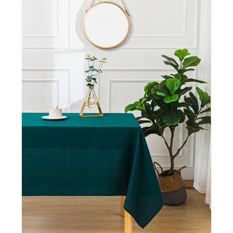 Nappe antitache unie Bleu Paon rectangulaire 145 x 240 cm - Bleu Paon - (1/5)