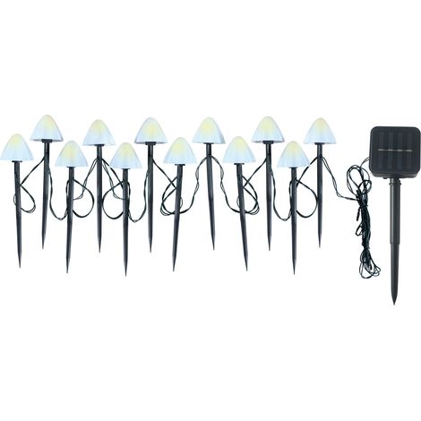 Luci Solari A Fungo Da Esterno – Set 12 Segnapasso Con Pannello Solare E Led Caldi