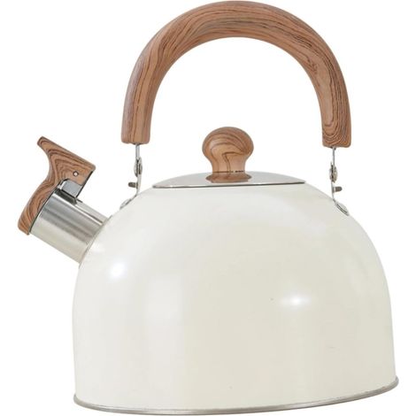 1 Bouilloire,Acier Inoxydable,Poignée Bois,Anti-brûlure,Fond Plat,Induction,Cuisine,2,5L