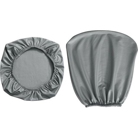 Housse de chaise de bureau gris clair - Housse lavable - Convient pour la plupart des chaises de bureau de 38 à 48 cm (housse de dossier et housse de coussin d'assise) (1/5)