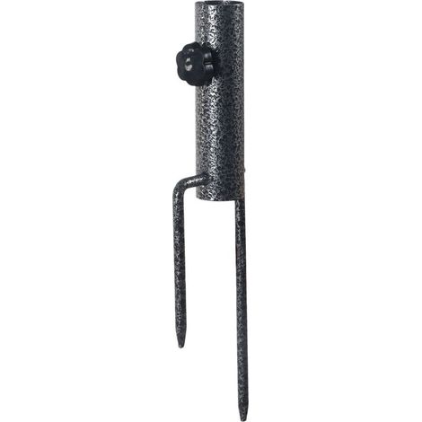 Piquets de sol pour parasol, 25-32 mm, adaptés aux plages, jardins et camping peuvent être utilisés sur l'herbe et le sable acier, gris. (1/5)