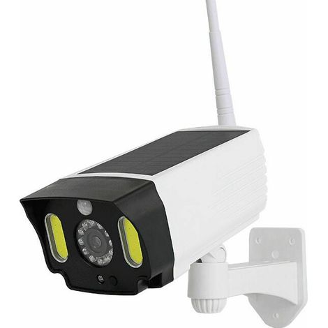 Caméra Factice Extérieure - Détecteur De Mouvement PIR - Étanche IP65 - Panneau Solaire Intégré - Lumière LED Rouge Clignotante - 20 LED - Pour Jardin Terrasse Allée Garage - 1 Pièce