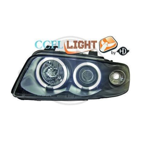 Paire Phares avant Angel Eyes CCFL Audi A4 B5 Berline 1994 a 1998 Noir-34013435