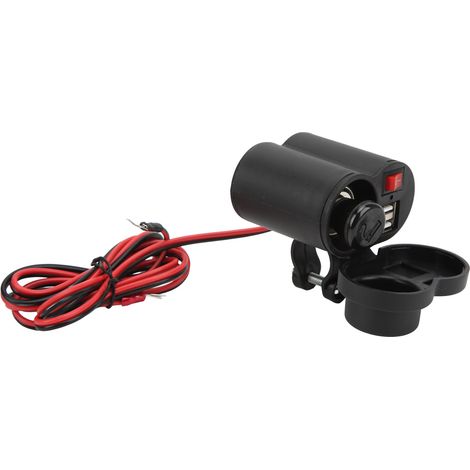 Chargeur de moto étanche double USB multifonction avec allume-cigare DC12‑24V et interrupteur pour quad (1/5)