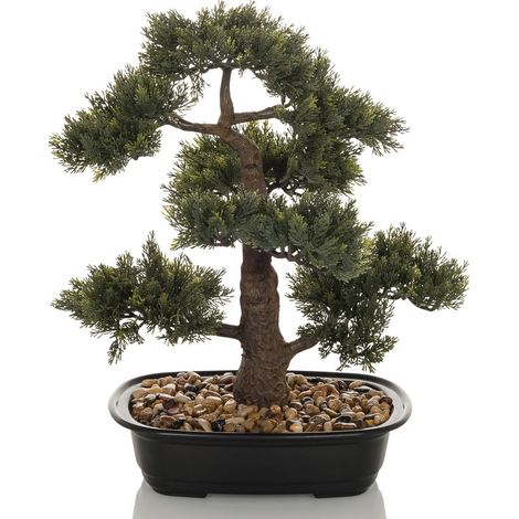 [NEUWERTIG] B-Ware hjh OFFICE Kunstpflanze Kunstbaum Bonsai 44 cm grün künstliche Pflanze (1/2)