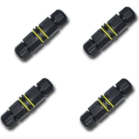 4er-Pack 3-polige wasserdichte Anschlussdose für den Außenbereich, IP 68, elektrische Anschlüsse für 4,5–10 mm Kabel, Außenbereich, Weihnachtsbeleuchtung, Licht, LED-Lampe, Solarbedarf (1/4)