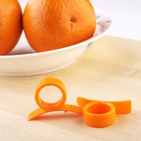 BDD Lot de 2 éplucheurs d'agrumes, éplucheur d'orange, éplucheur d'agrumes, trancheur en plastique, coupe-fruits facile, ouvre-bouteille de fruits, gadgets de cuisine orange