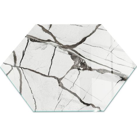 Glasbodenplatte für den Kamin Glas Unterlage Hitzeschutz für den Boden mit Dekorative Motiv Marmorader-Muster h40 cm