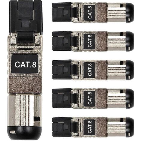 Fiche RJ45 Cat8 blindée sans outil, 2 000 MHz/2 GHz 40G pour câble 22–24AWG (1/5)