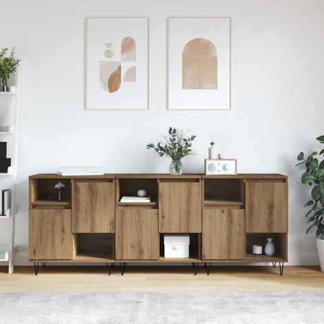 Buffets 3 pcs-Lot de 3 Meuble de rangement chêne artisanal 180 x 35 x 70 cm 963268 (1/5)