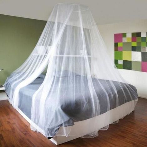 1 Stück Moskitonetz-Himmel fürs Bett, 1200 cm Durchmesser am Boden, feinmaschig, 250 cm hoch, für Einzel- oder Doppelbett, Kinder- oder Erwachsenenzimmer (1/5)